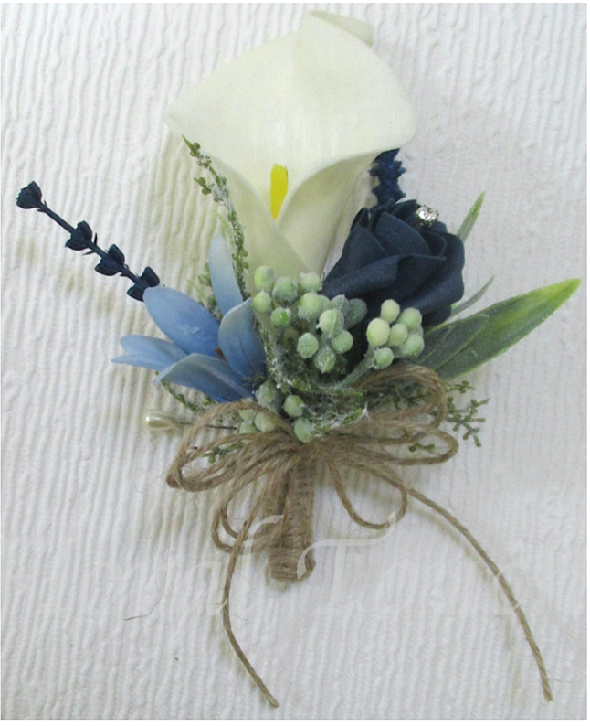 Rustic Real Touch Calla Lily, Freesia & Rose Bud Corsage, mothers corsage, wedding corsage